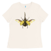 Bone Hercules Beetle With Wings Ladies Tee - LillyAllenDesigns