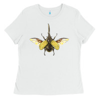 White Hercules Beetle With Wings Ladies Tee - LillyAllenDesigns