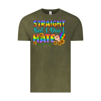 Vintage Olive LGBTQ+ Straight But I Don't Hate Vintage Tee - BundleAndBundleShop