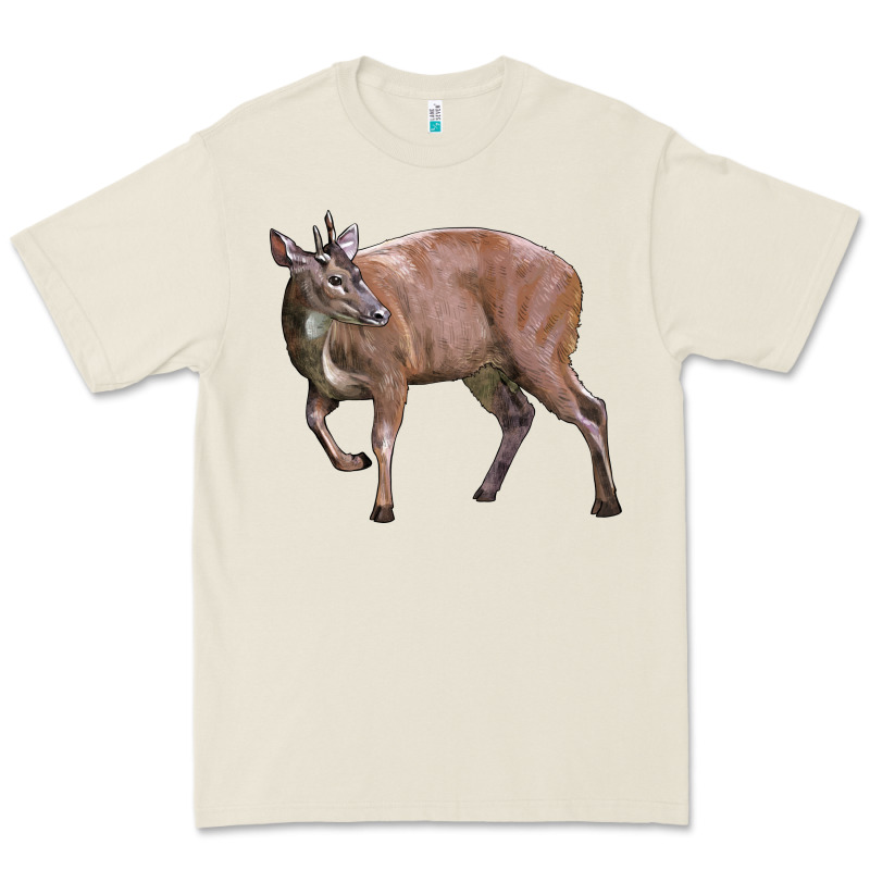 Red Brocket Buck Deer Premium Tee by LillyAllenDesigns | Teevron
