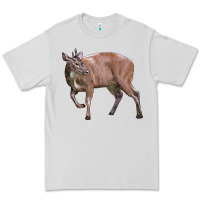 Dove Grey Red Brocket Buck Deer Premium Tee - LillyAllenDesigns