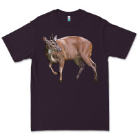 Plum Red Brocket Buck Deer Premium Tee - LillyAllenDesigns