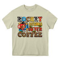 Mossy hockey begins after coffee ado Heavy Core Tee - AdoDesignShop