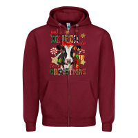 Burgundy just a heifer who loves christmas cow Zipper Hoodie - CowGirlArtShop