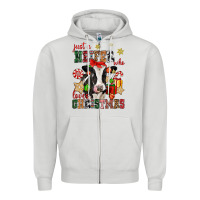 Dove Grey just a heifer who loves christmas cow Zipper Hoodie - CowGirlArtShop