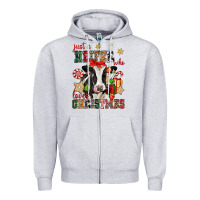 Heather Grey just a heifer who loves christmas cow Zipper Hoodie - CowGirlArtShop