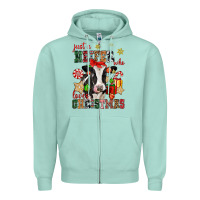 Seafoam just a heifer who loves christmas cow Zipper Hoodie - CowGirlArtShop