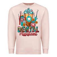 Pale Pink Dental Assistant Dentist Frappe Premium Sweatshirt - FaDigitalArtStudio