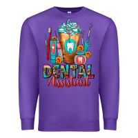 Purple Dental Assistant Dentist Frappe Premium Sweatshirt - FaDigitalArtStudio