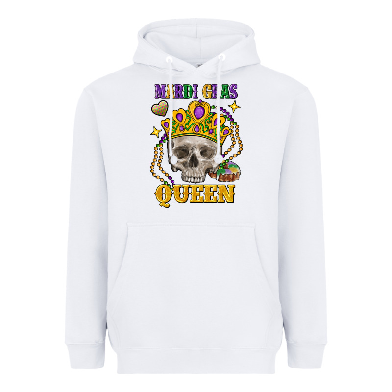 Skull Mardi Gras Queen Heavyweight Hoodie by FaDigitalArtStudio | Teevron