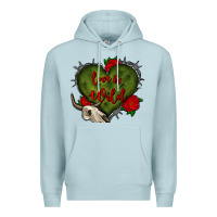 Blue Mist love is wild with bullskull olivia Premium Hoodie - OliviaCreatesArt