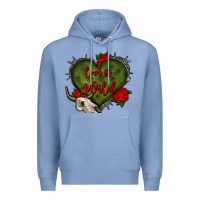 Colony Blue love is wild with bullskull olivia Premium Hoodie - OliviaCreatesArt