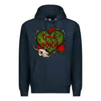 Navy love is wild with bullskull olivia Premium Hoodie - OliviaCreatesArt