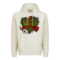 Oatmeal Heather love is wild with bullskull olivia Premium Hoodie - OliviaCreatesArt