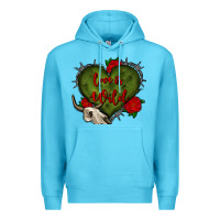 Ocean Blue love is wild with bullskull olivia Premium Hoodie - OliviaCreatesArt