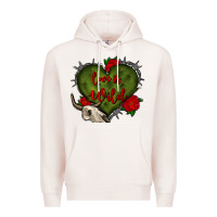 Pale Pink love is wild with bullskull olivia Premium Hoodie - OliviaCreatesArt