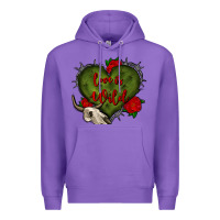 Purple love is wild with bullskull olivia Premium Hoodie - OliviaCreatesArt