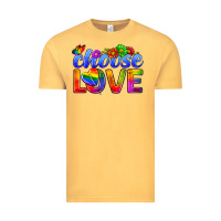 Vintage Mustard Pride LGBTQ+ Choose Love Vintage Tee - BundleAndBundleShop