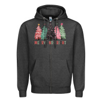 Charcoal Heather merry and bright Zipper Hoodie - CowGirlArtShop