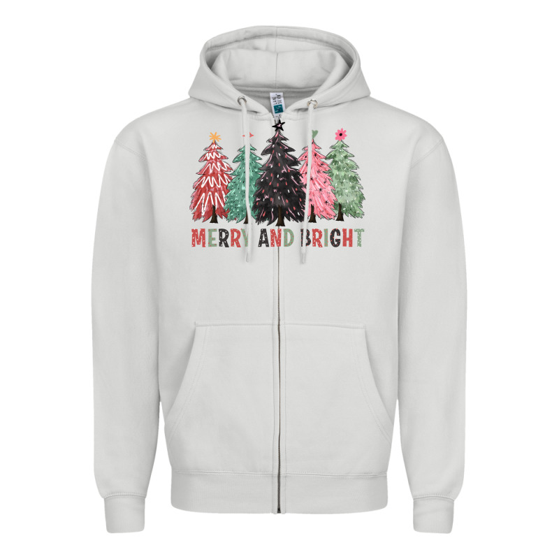 Merry And Bright Zipper Hoodie by CowGirlArtShop | Teevron