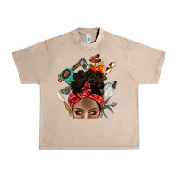French Oak Wild Camping Afro Messy Bbs Urban Heavy Tee - BundleAndBundleShop