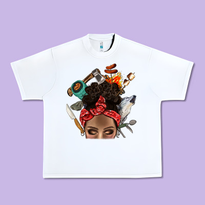 Wild Camping Afro Messy Bbs Urban Heavy Tee Designed By Bundleandbundleshop