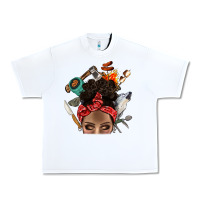 White Wild Camping Afro Messy Bbs Urban Heavy Tee - BundleAndBundleShop