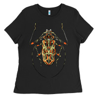 Black Acrocinus Beetle Illustrations Ladies Tee - LillyAllenDesigns
