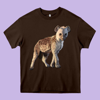 Baby Hyena Illustrations Heavy Core Tee Designed By Lillyallendesigns