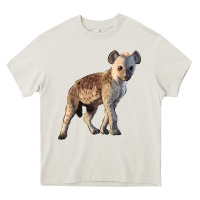 Cream Baby Hyena Illustrations Heavy Core Tee - LillyAllenDesigns