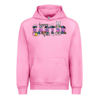 Fuchsia Pink Happy Easter Y'all Urban Hoodie - CowhideDigitalArt