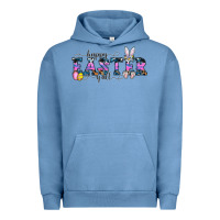 Pigment Pebble Blue Happy Easter Y'all Urban Hoodie - CowhideDigitalArt