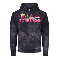 Cloud Black tis the season pink christmas Vintage Hoodie - MaliasSmallBusiness