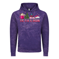 Cloud Purple tis the season pink christmas Vintage Hoodie - MaliasSmallBusiness