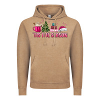 Vintage Coffee tis the season pink christmas Vintage Hoodie - MaliasSmallBusiness