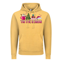 Vintage Mustard tis the season pink christmas Vintage Hoodie - MaliasSmallBusiness