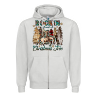 Dove Grey rockin around the christmas tree Zipper Hoodie - CowGirlArtShop