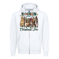 White rockin around the christmas tree Zipper Hoodie - CowGirlArtShop