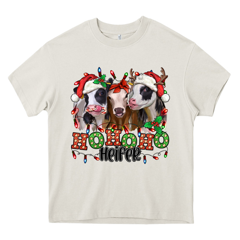 Ho Ho Ho Heifer Christmas Heifers Heavy Core Tee by Jasminsmagicworld | Teevron