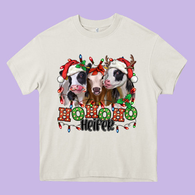 Ho Ho Ho Heifer Christmas Heifers Heavy Core Tee Designed By Jasminsmagicworld