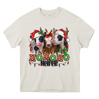 Cream ho ho ho heifer christmas heifers Heavy Core Tee - Jasminsmagicworld