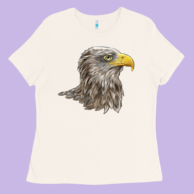 American White Sea Eagle Head Ladies Tee Designed By Lillyallendesigns