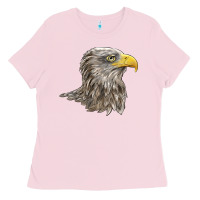 Bubblegum Pink American White Sea Eagle Head Ladies Tee - LillyAllenDesigns