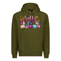Army Green hello valentine Premium Hoodie - OliviaCreatesArt