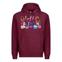 Burgundy hello valentine Premium Hoodie - OliviaCreatesArt