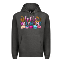 Charcoal Heather hello valentine Premium Hoodie - OliviaCreatesArt