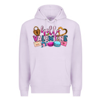 Lilac hello valentine Premium Hoodie - OliviaCreatesArt