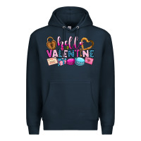 Navy hello valentine Premium Hoodie - OliviaCreatesArt