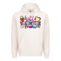 Pale Pink hello valentine Premium Hoodie - OliviaCreatesArt