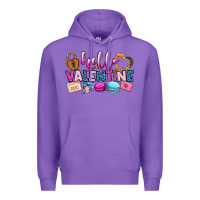 Purple hello valentine Premium Hoodie - OliviaCreatesArt